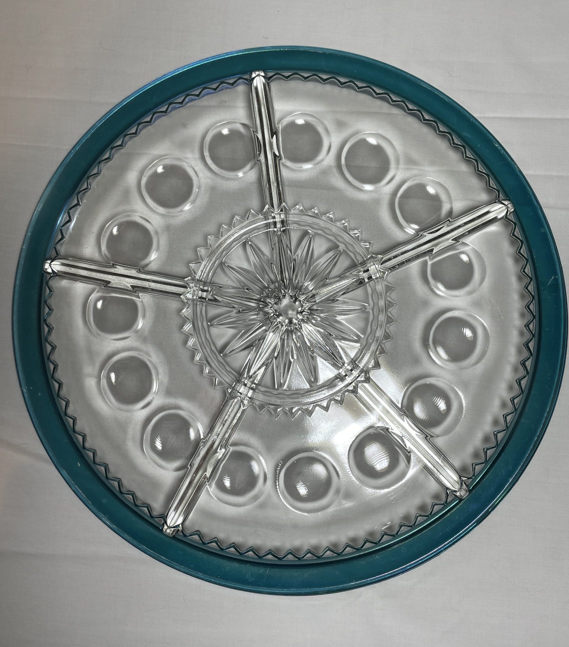 U.S./Tiffin Glass divided relish tray